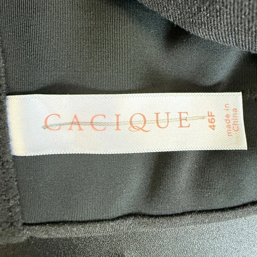 New Cacique Lightly Lined Balconette Bra Underwire Black Plus Size 46F Full Figu